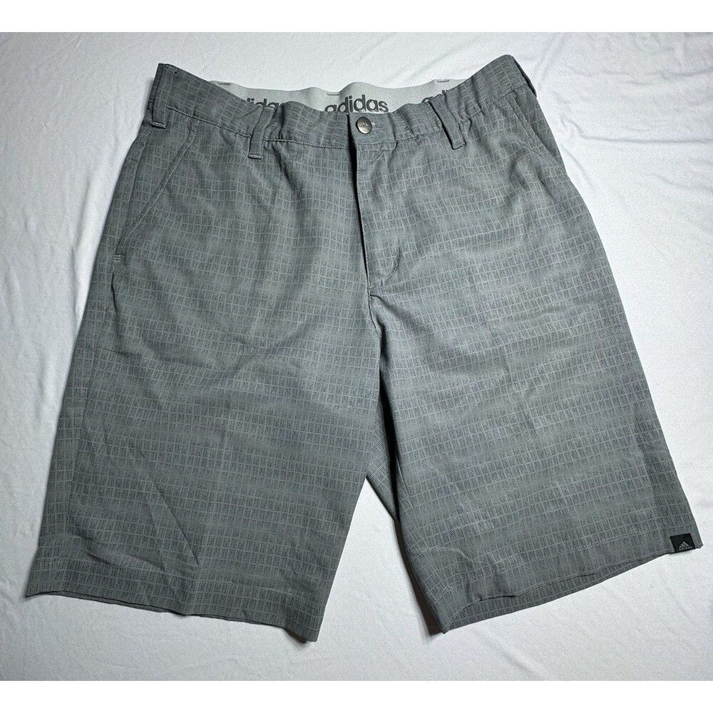 Adidas Shorts Mens 32 Gray Ultimate Dot Plaid Golf Geometric Print